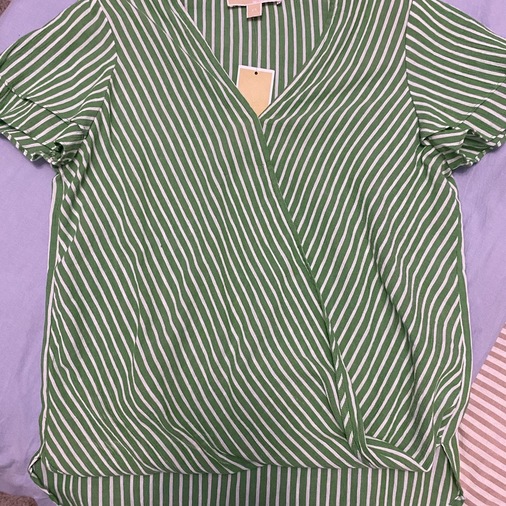 Michael Kors wrap front high low blouse